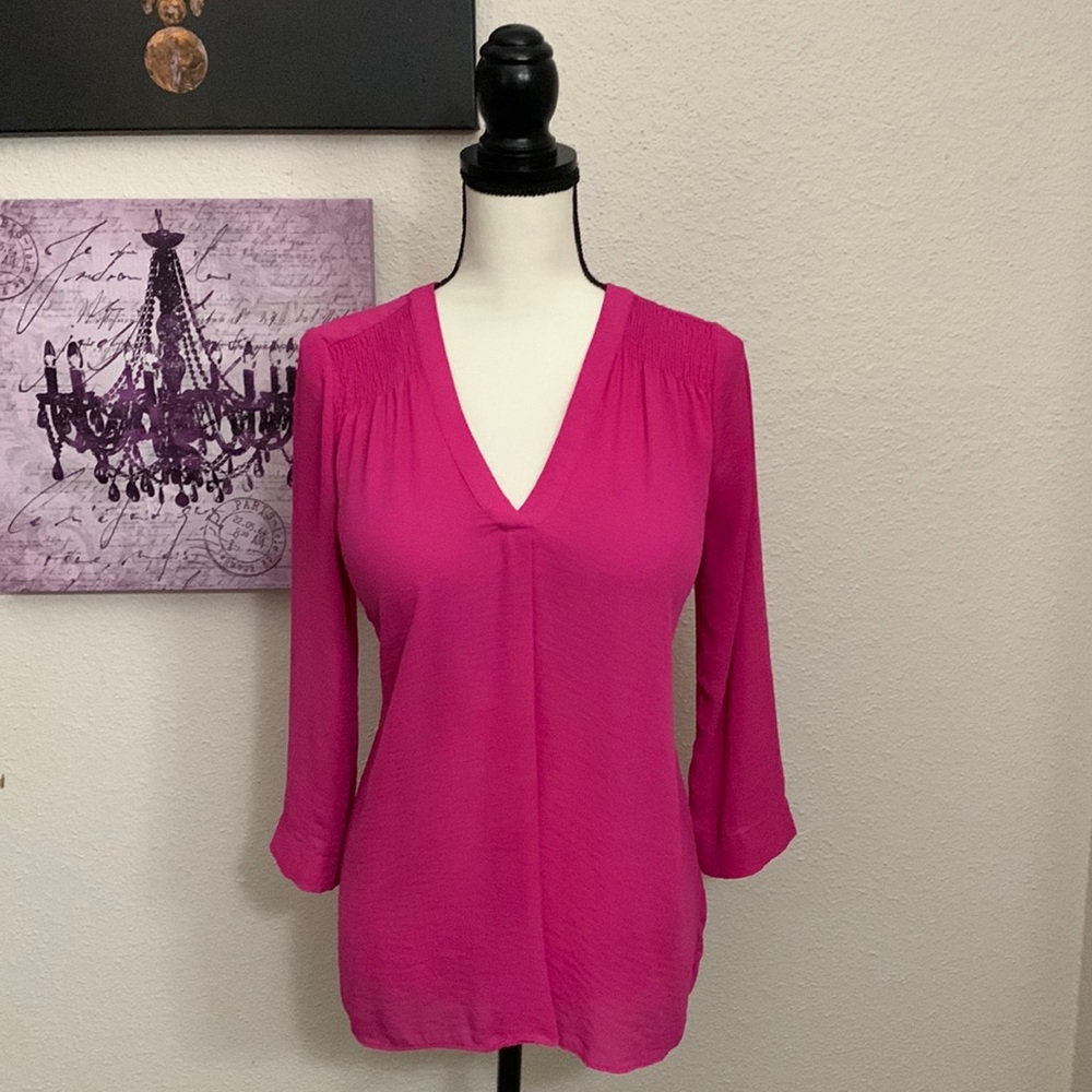 Fuchsia Blouse - Size M - Long-sleeve